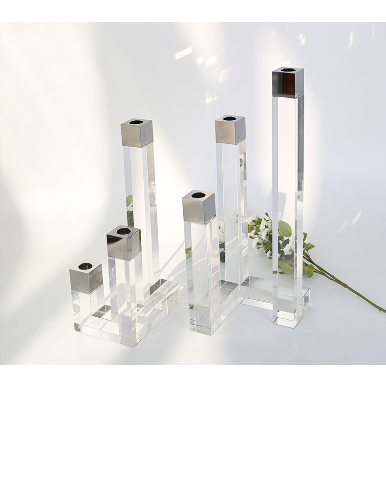 High-end Nordic crystal candlestick ornaments for wedding romantic candlelight dinners, wholesale of candles and candlesticks for Western restaurants and hotels pic 28