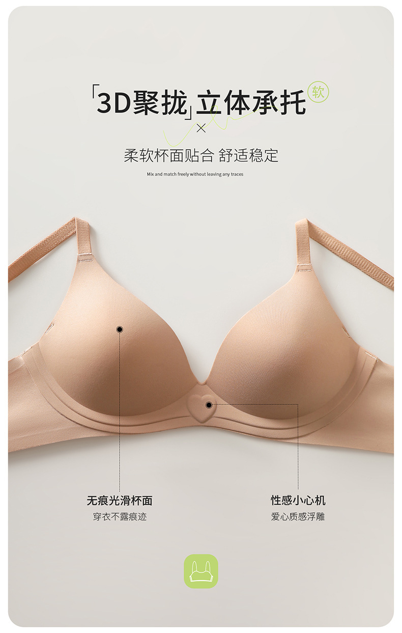 无痕内衣女小胸聚拢显大无钢圈防下垂少女风爆款尤物文胸罩不空杯详情6