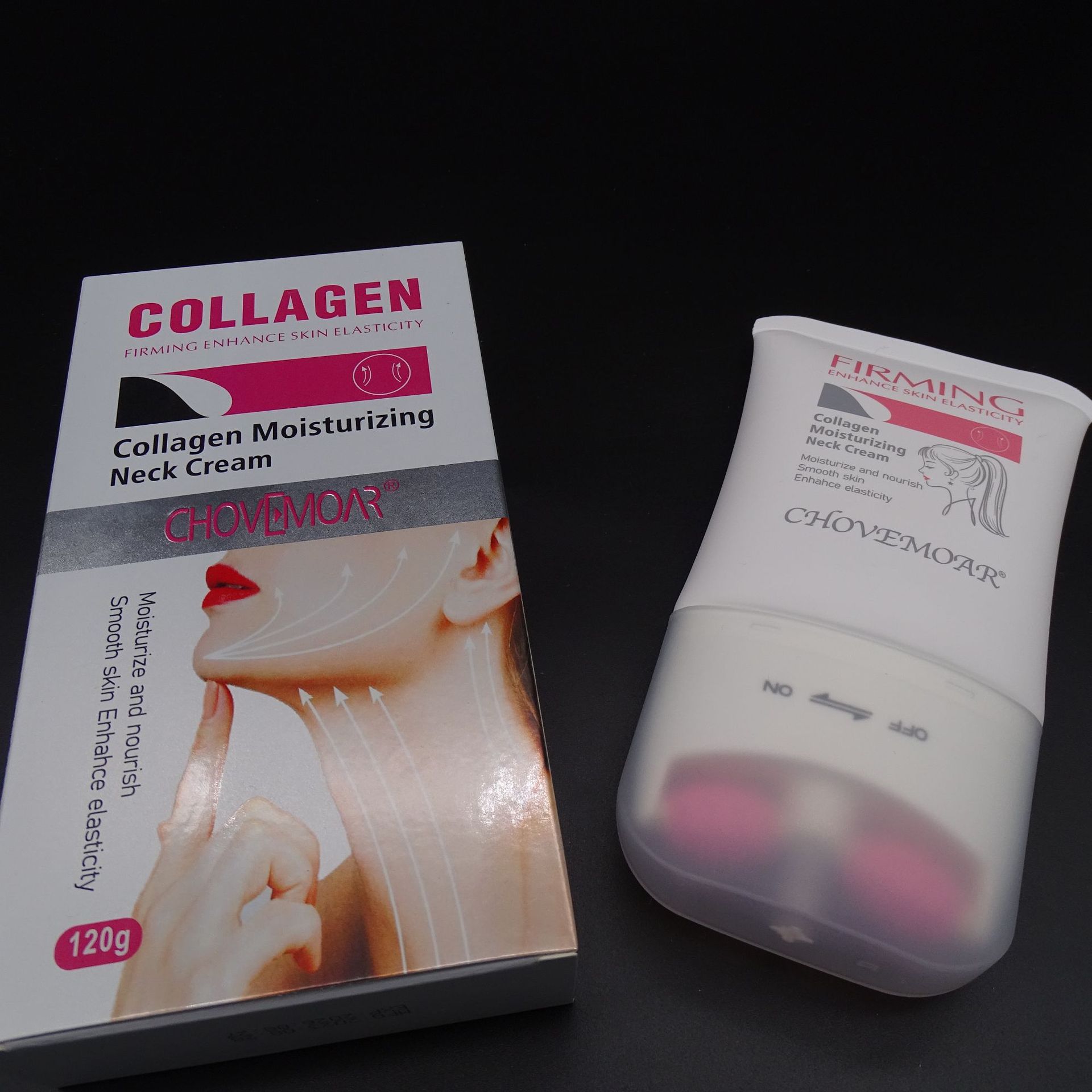 跨境外贸颈部护理按摩霜颈纹补水保湿滋润按摩霜双滚轮美颈霜工厂详情7