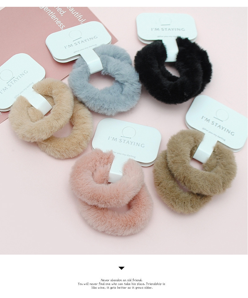 厂家批发卡装皮筋毛绒毛巾圈发绳甜美少女感发圈高弹力高马尾头绳详情8