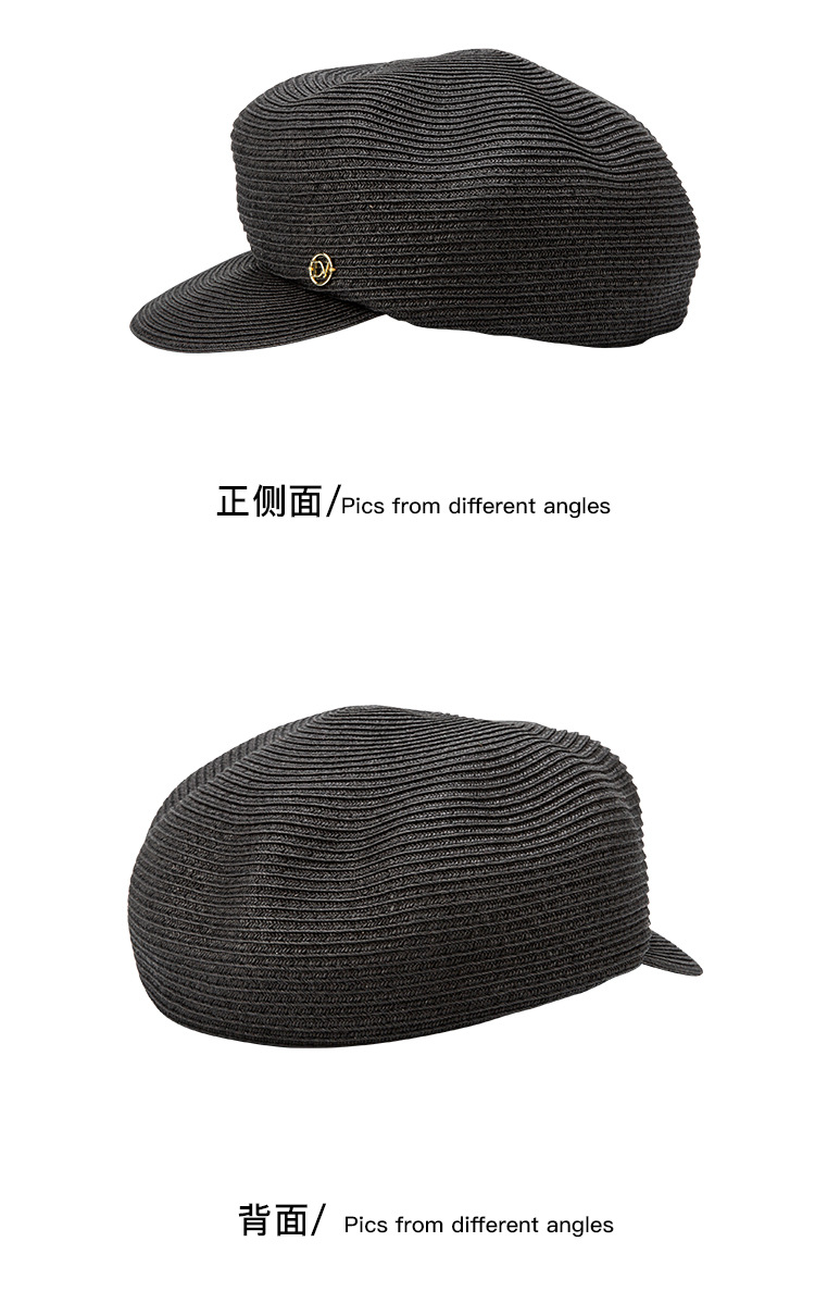 荣美2024春夏新款草编鸭舌帽女士夏季出游轻便休闲百搭遮阳棒球帽详情19