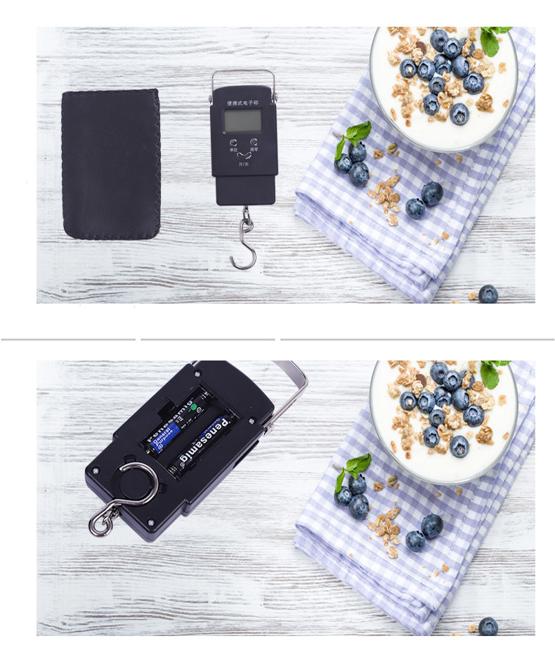 Mini electronic scale, precise portable hand-held scale, 50kg household electronic hand-held scale, hook spring scale, luggage scale pic 7