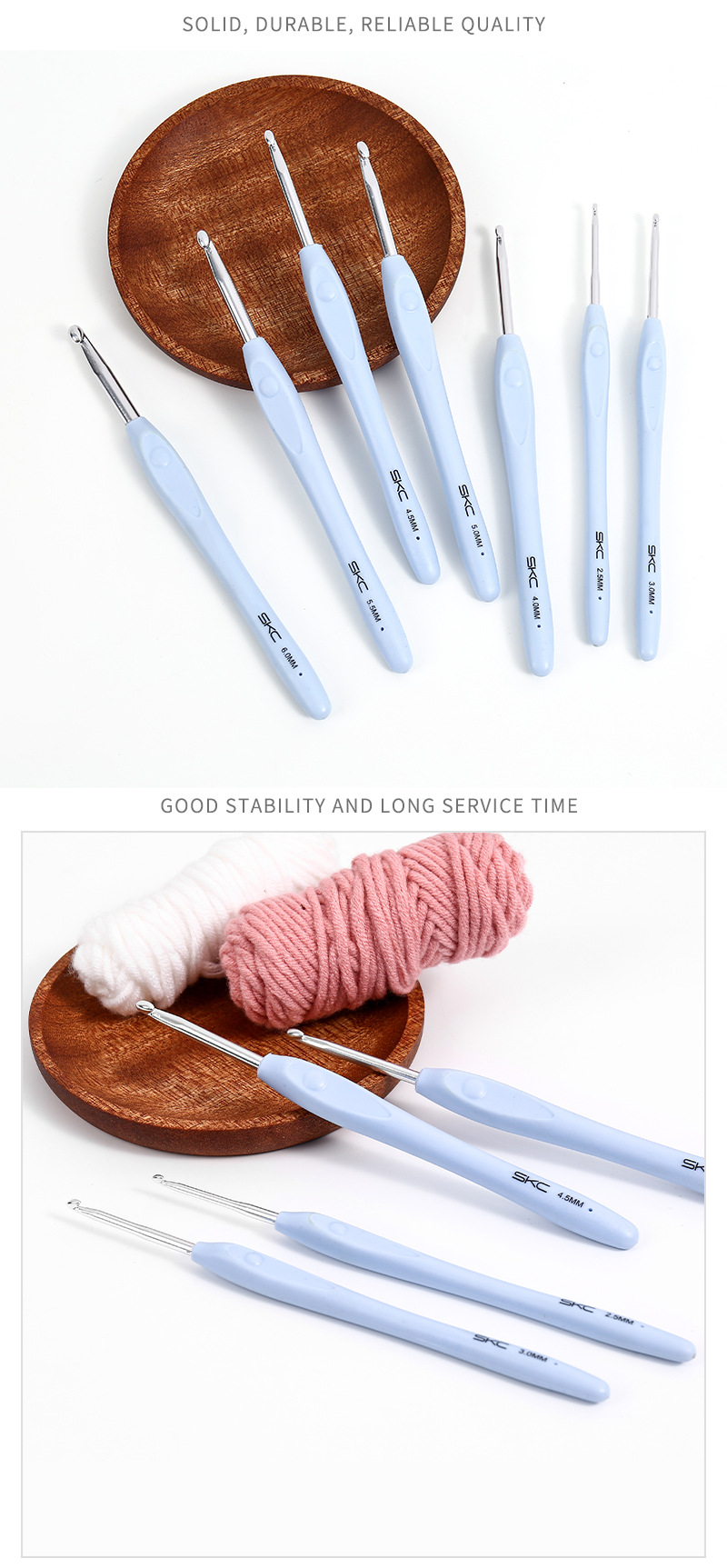 skc钩针蓝色毛衣针毛线编织工具TRP软柄铝钩针勾围巾帽子工具钩针详情12
