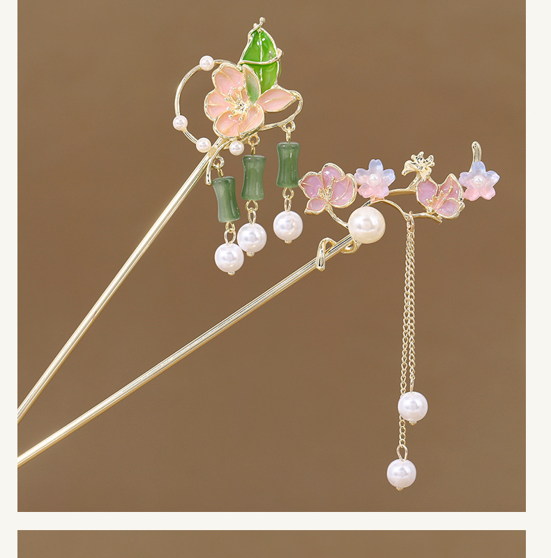 Ancient-style hairpins, tassels, flower hairpins, high-end updo, Chinese cheongsam accessories, ancient-style hair tie accessories for women pic 13