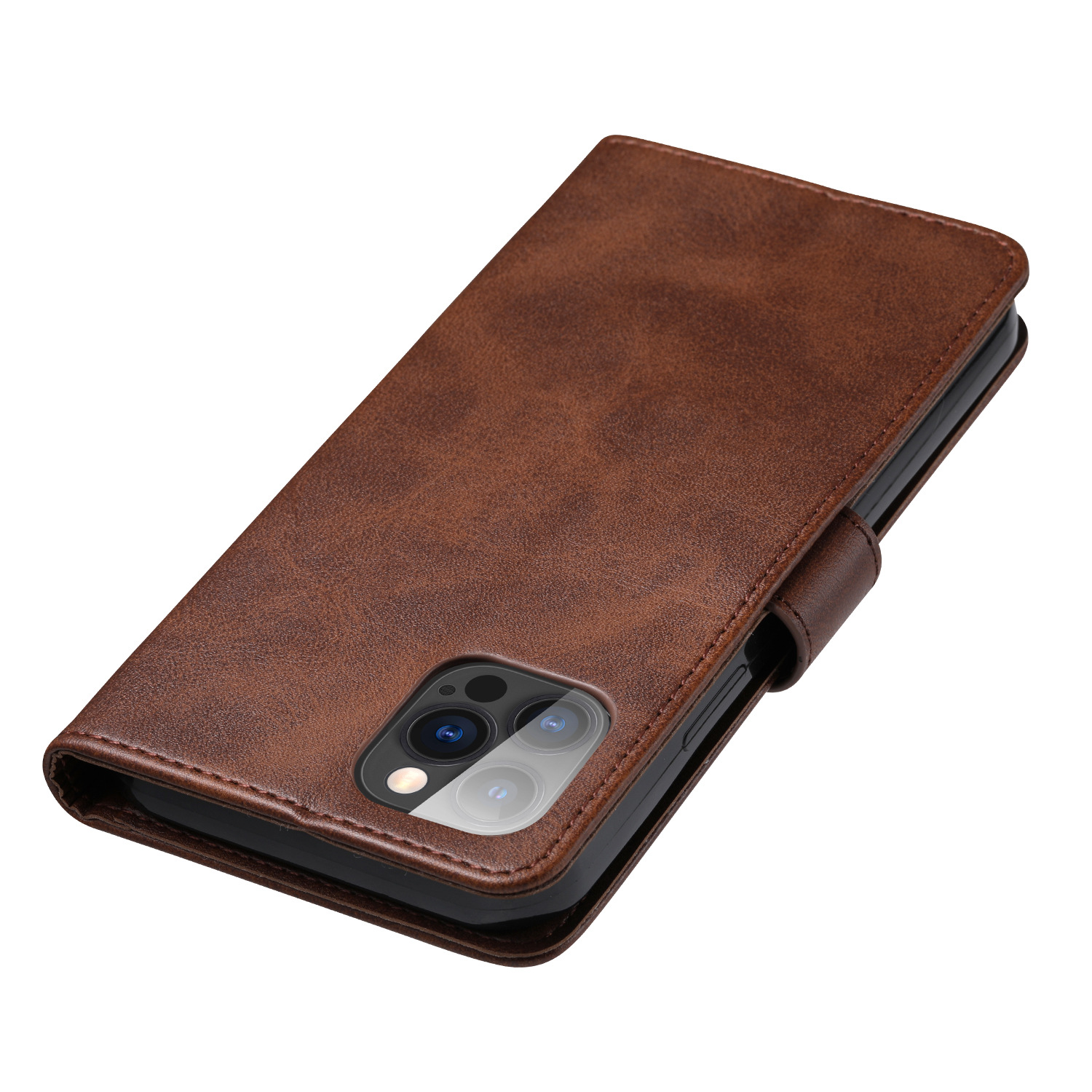 Suitable for iPhone15 wallet case, 8Plus phone case, calfskin genuine leather protective case, and SIM card for iPhone7 pic 5