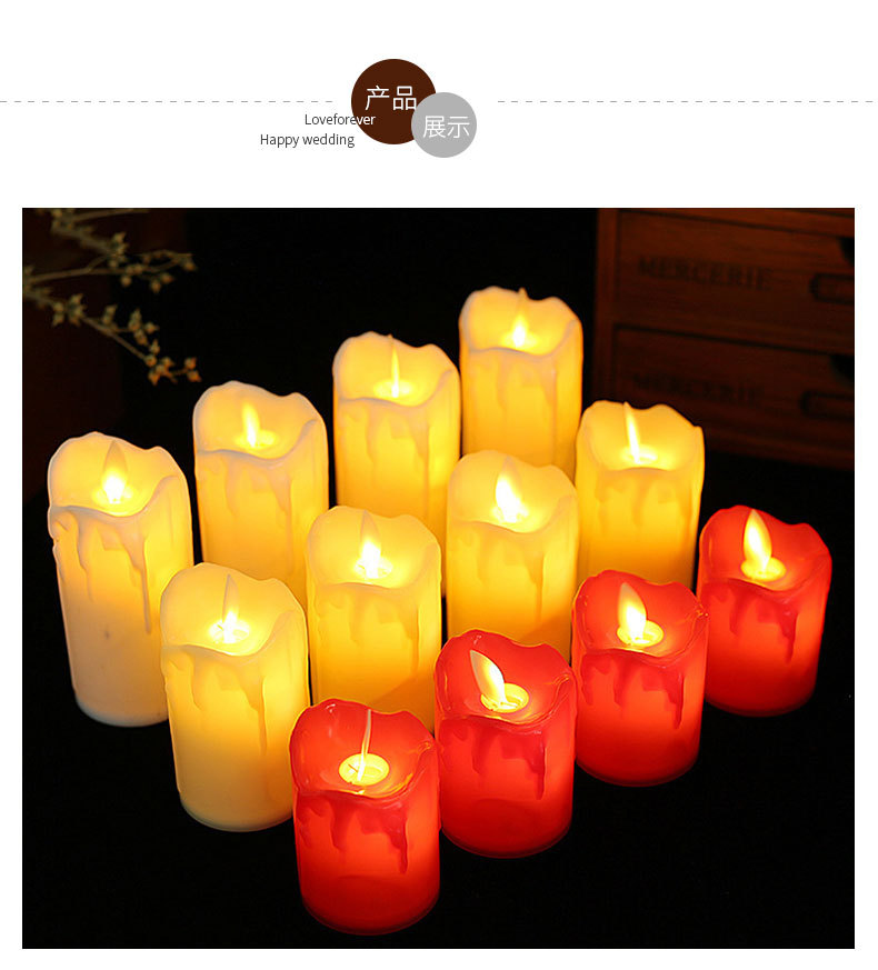 Simulated candles, led electronic candle lights, creative wedding and birthday decorations, proposal and confession props, wholesale candles pic 8