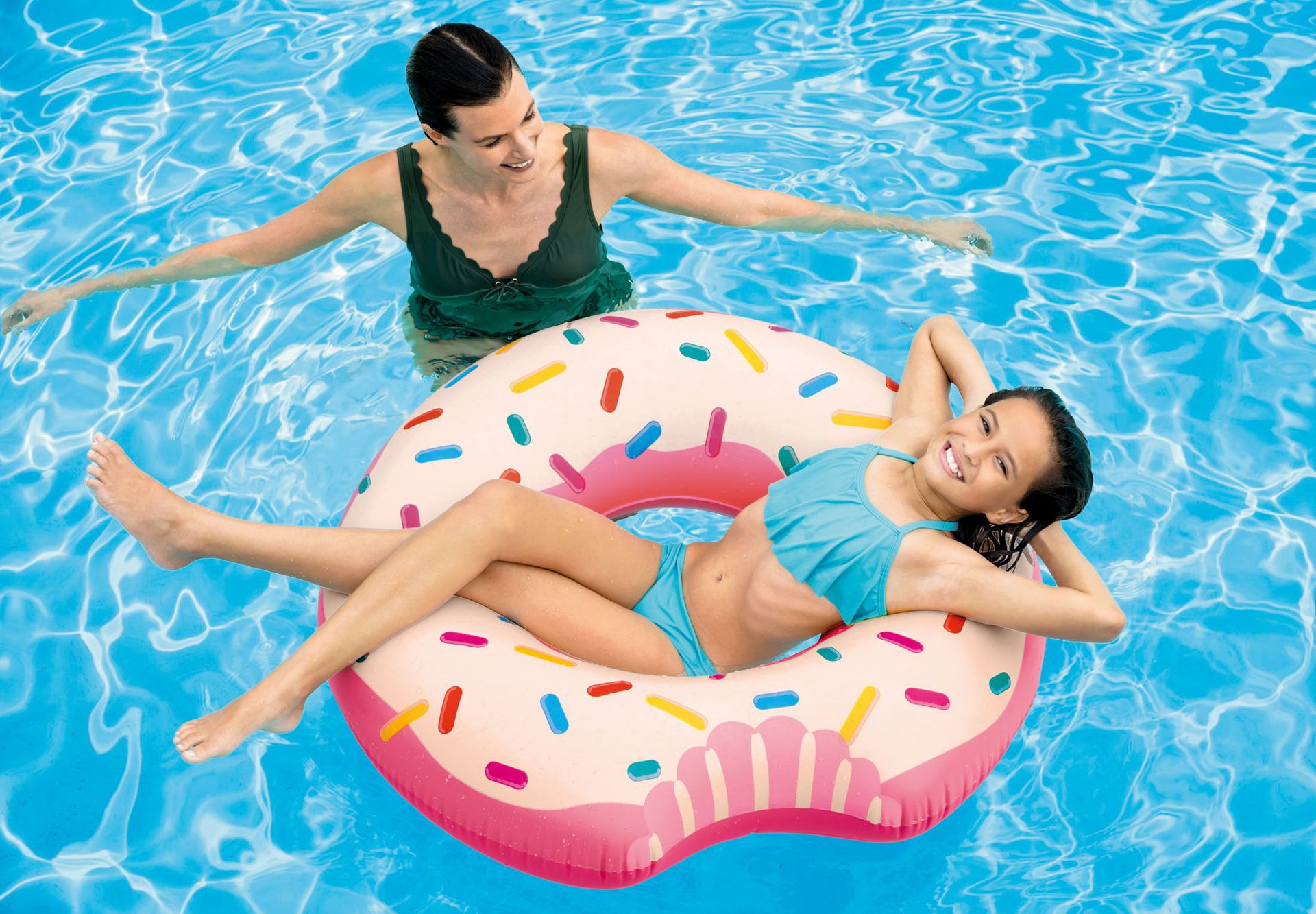 INTEX56265 Summer New adult donut swimming ring, PVC inflatable thickened life buoy, underarm float ring pic 2
