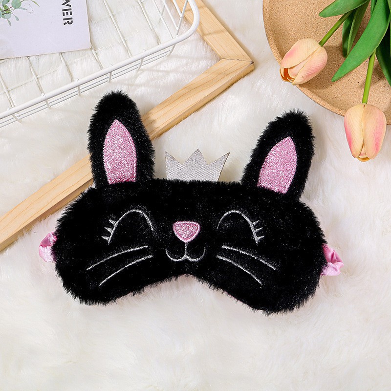 跨境新款卡通可爱毛绒护眼睡眠眼罩萌猫创意动漫设计冰敷眼罩批发详情29