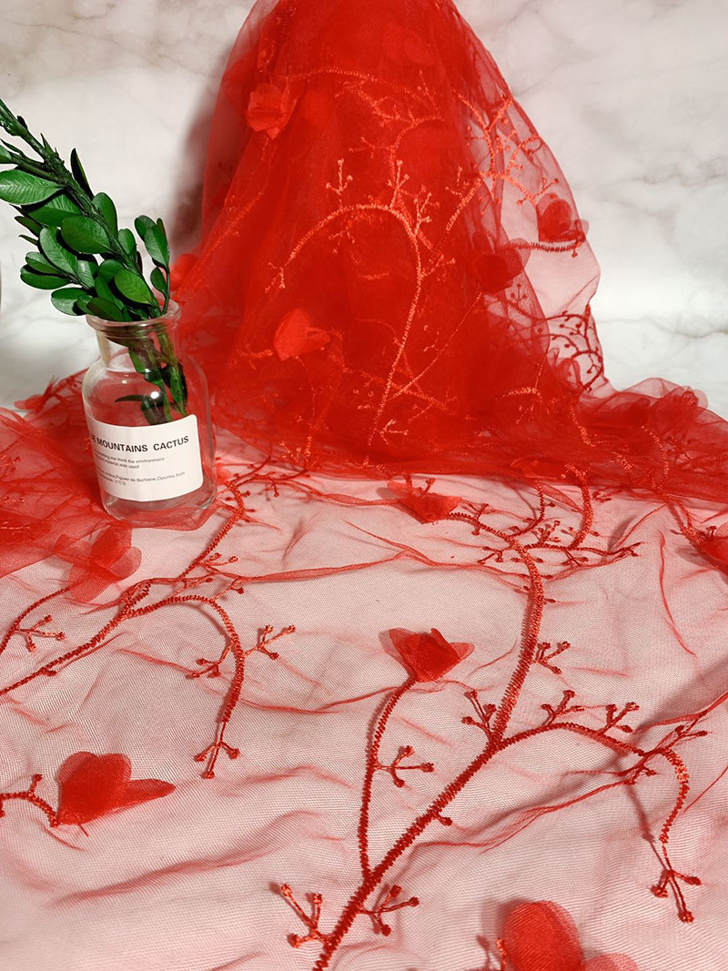 Wholesale and customization of home textile and clothing accessories, embroidered butterfly mesh fabric, skirts, wedding dresses, lace fabric pic 9