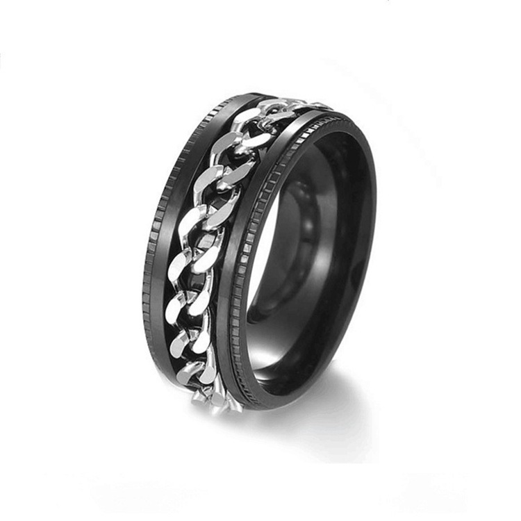 Cross-border Amazon bestseller titanium steel rotating ring, star and moon stress-relieving and anti-anxiety ring, European and American accessories/Chinese trend products pic 33