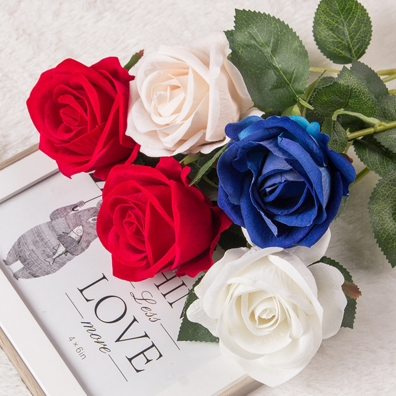 维拓仿真玫瑰花1花2苞玫瑰假花植物家居婚庆装饰绿植盆栽详情2