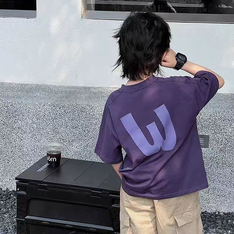 男女童短袖t恤夏装新款洋气圆领印花帅气中大童半袖上衣夏季童装详情3