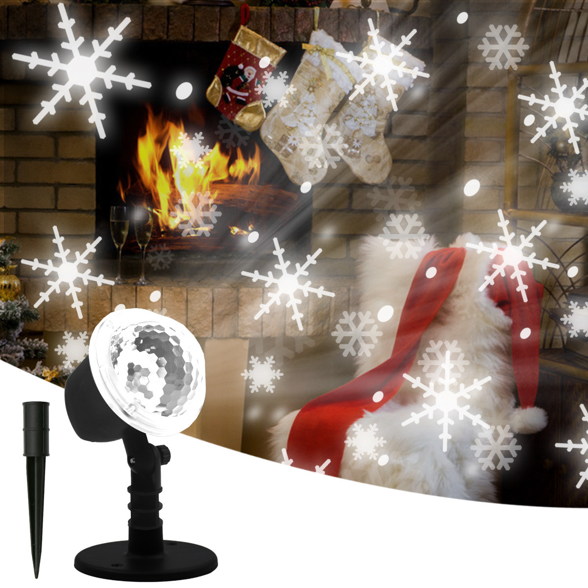 2021 New cross-border exclusive MINI snow Lantern, outdoor waterproof Christmas projection light, snow light pic 11