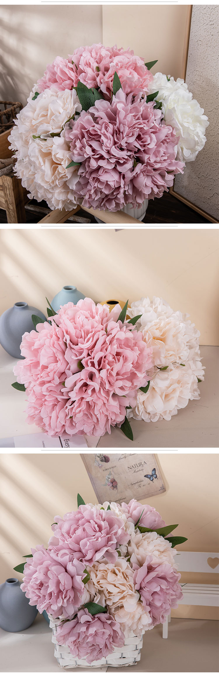 Manufacturer recommends Irene Peony wedding bouquet artificial flowers wholesale home decoration craft plants MW11221 pic 15