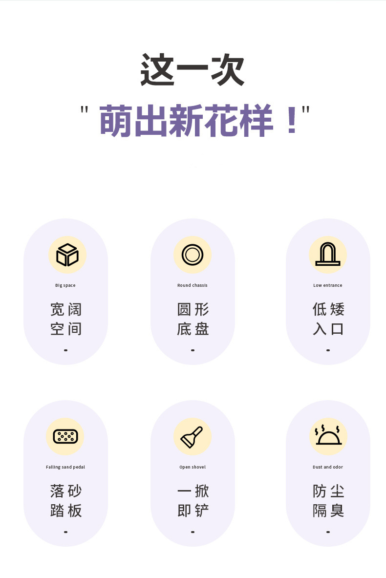 Pet cat litter box, fully enclosed large cat litter box with door, pet cat toilet, brand-new color series pet cat toilet pic 2