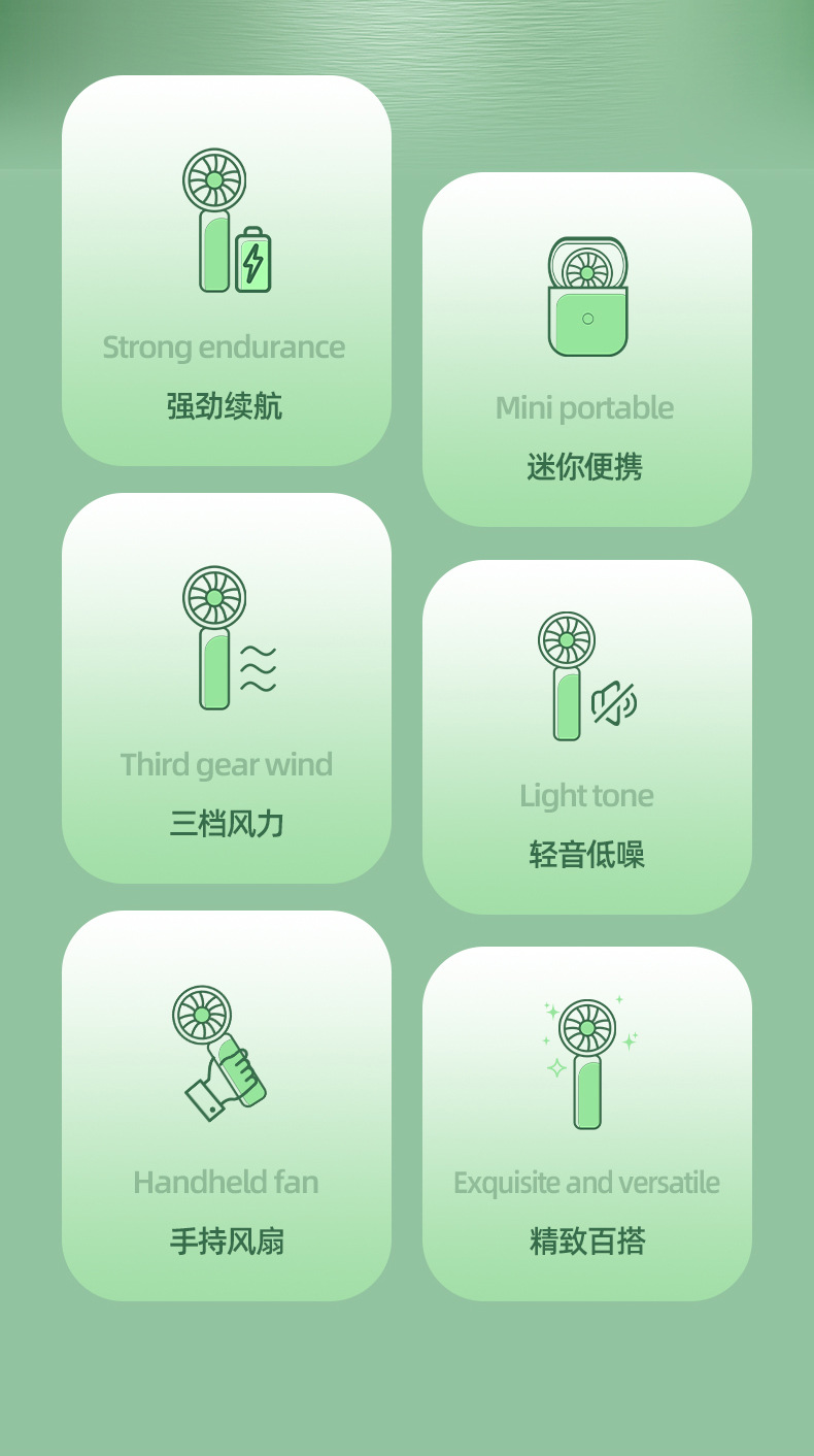 Wholesale of new cross-border portable handheld mini fans, mini desktop small charging fans and USB handheld fans pic 4