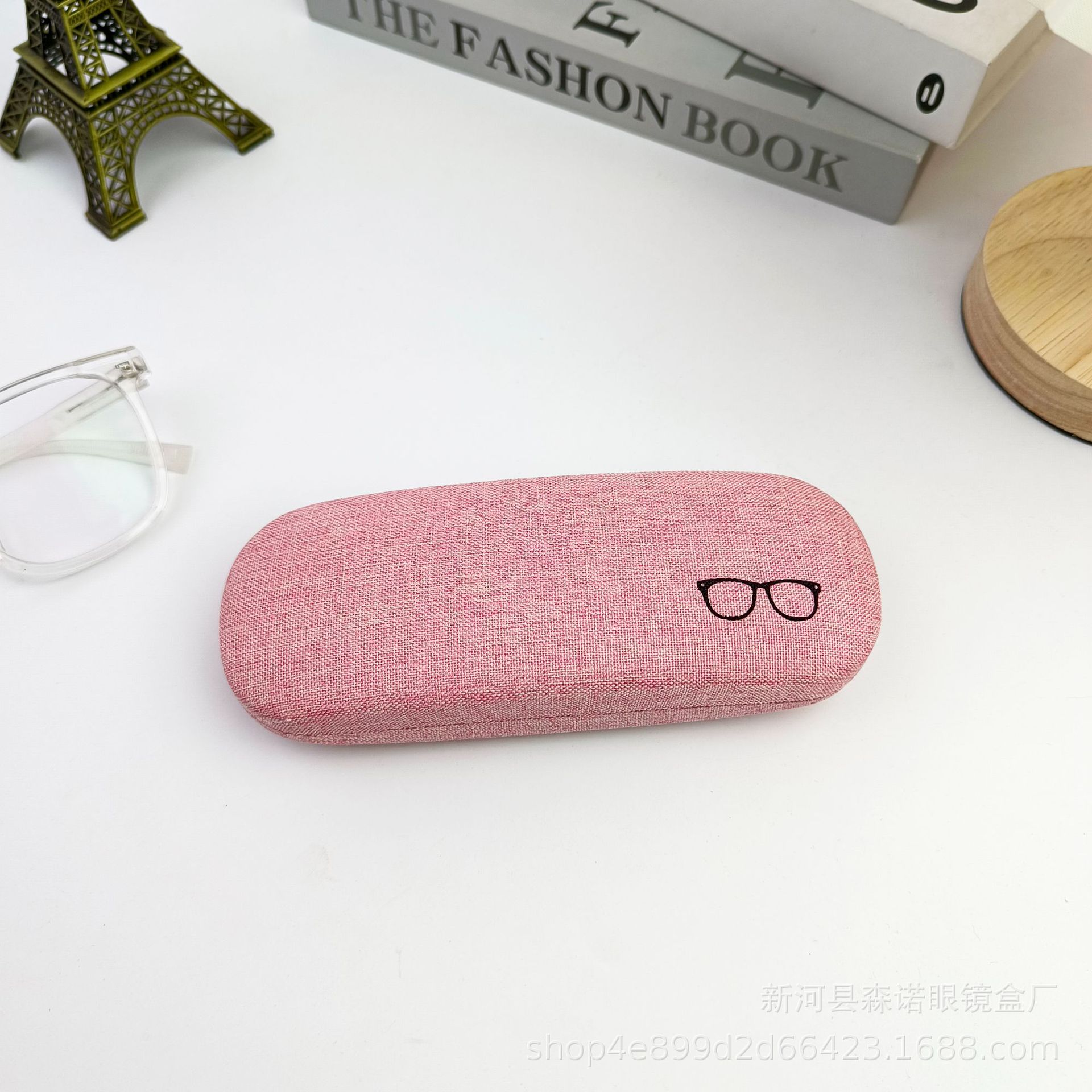厂家供应时尚简约麻布眼镜盒子男女近视眼镜盒铁质太阳镜盒墨镜盒详情7