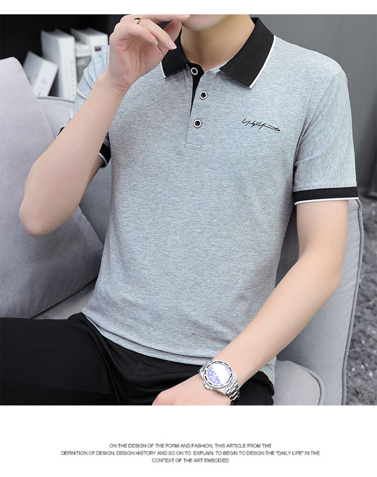 爆款纯棉短袖T恤男夏季新款翻领polo衫男士潮流详情10