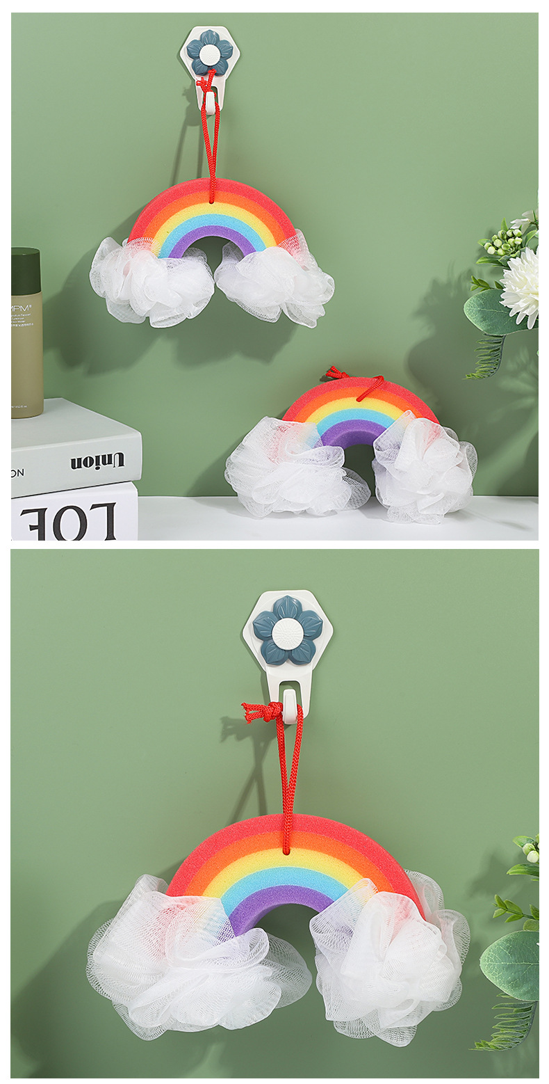 创意彩虹两头浴球浴室洗澡成人儿童通用沐浴球居家日用卫生间浴球详情12