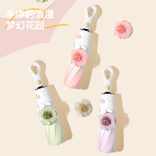 Titanium silver glue thickened three-fold umbrella, sun protection and UV protection folding umbrella, all-weather and all-weather sun umbrella, advertising umbrella pic 7