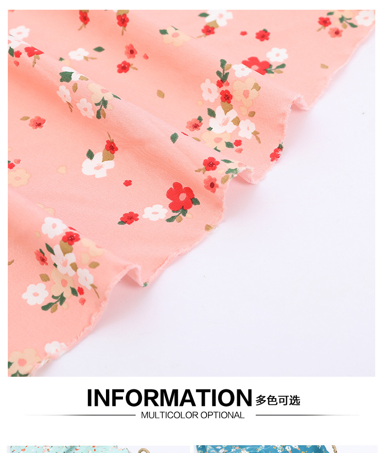 Fresh and light chiffon single-layer non-permeable fabric, four-sided embossed printed fabric, wholesale of polyester floral print clothing fabric in stock pic 11