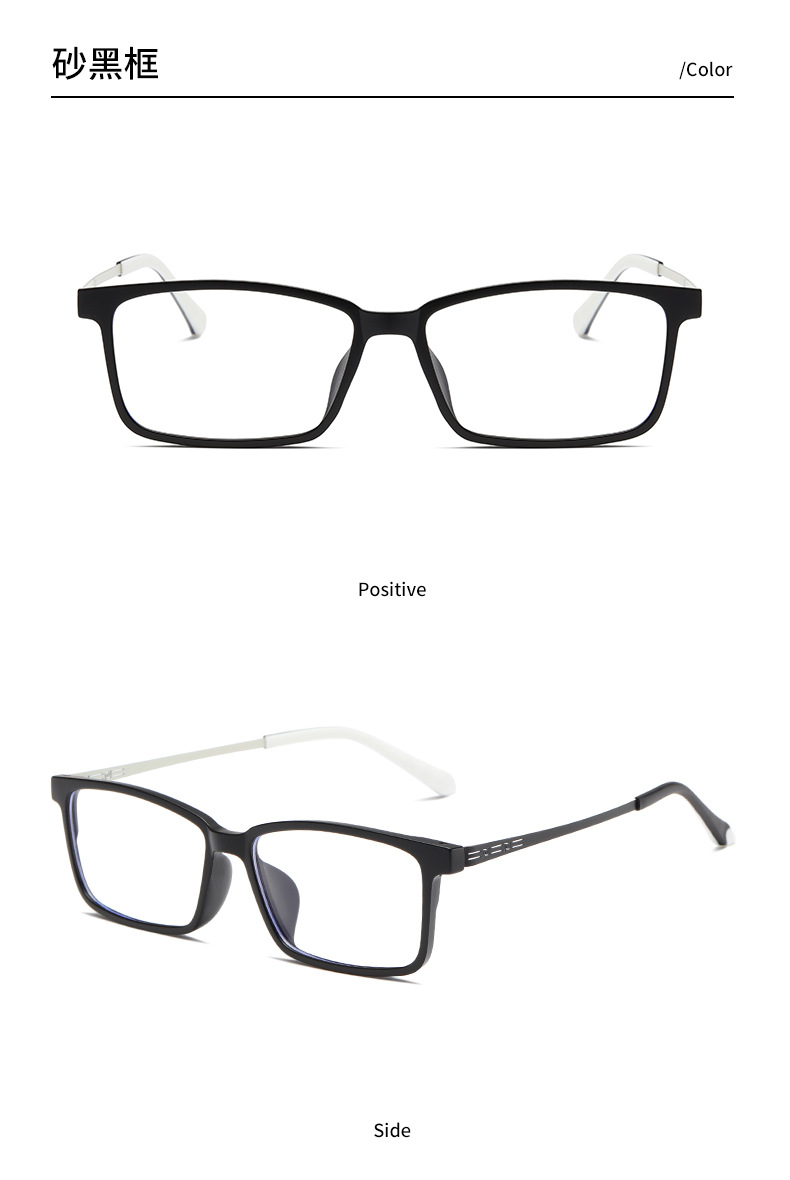 TR90 steel temple, suitable for both men and women, retro square frame, gold and rubber hybrid spectacle frame, can be paired with myopia glasses 81345 pic 13