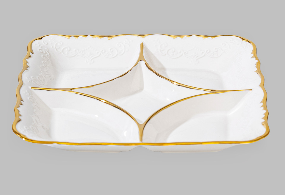 Wholesale of light luxury ceramic tableware sets, high-end gold-plated plates with gold edges pic 10