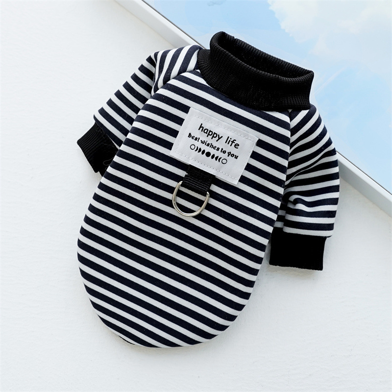 Pet autumn and winter warm striped sweatshirts, Teddy bichon Frise dog and cat clothes, small and medium-sized dog manufacturer wholesale supplies pic 13