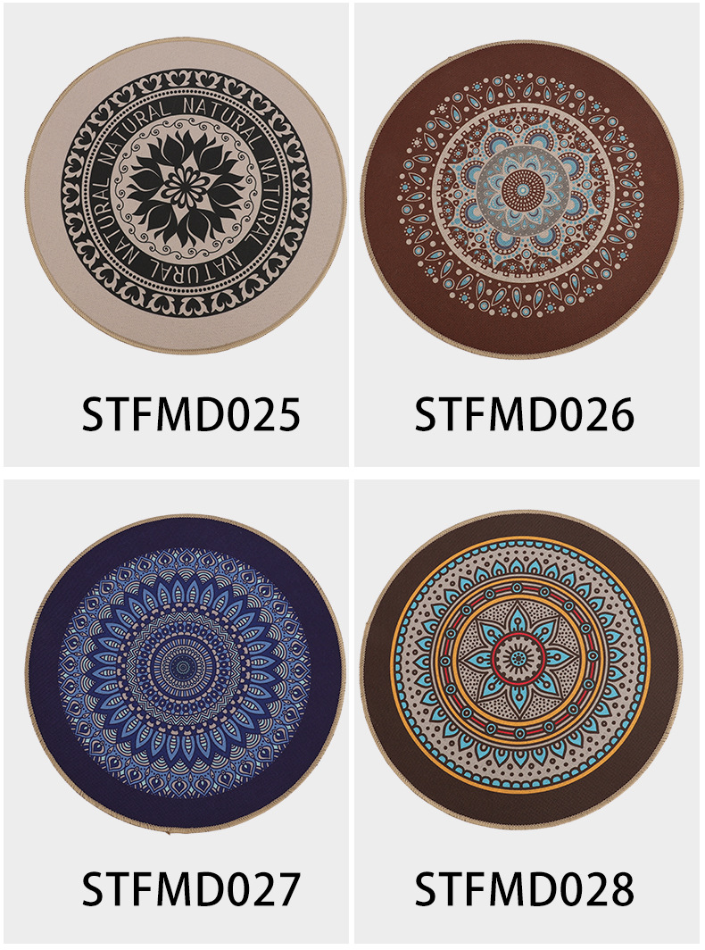 防水防滑防油防烫耐磨仿麻橡胶底餐垫家用装饰餐桌垫茶具隔热垫子工夫茶桌椅适用定制花纹型号餐垫杯垫详情13