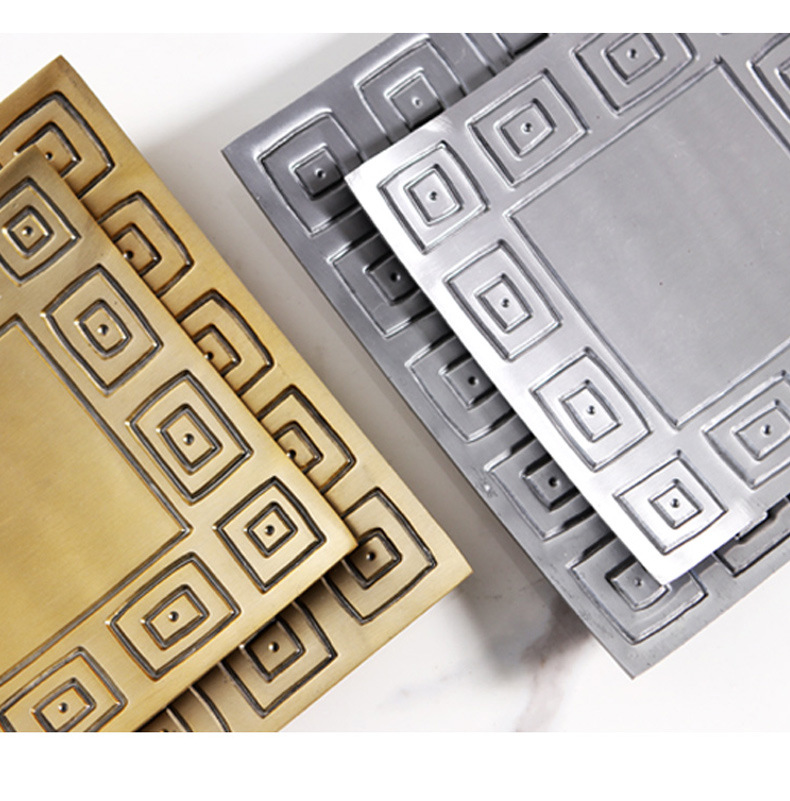 现货批发欧式蜡烛垫方形回纹复古烛台创意家居客厅桌面装饰蜡烛盘详情12