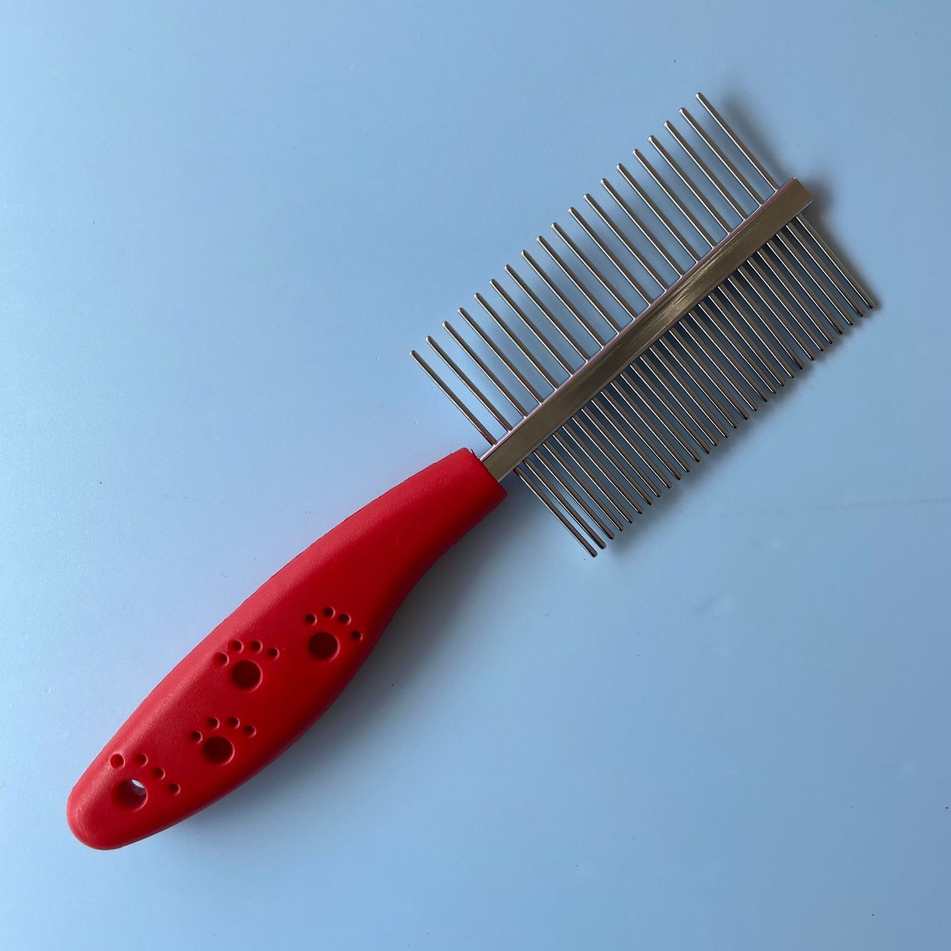 Cat needle comb, hair removal comb, long and short teeth single-row comb, stainless steel pet comb, dog grooming comb pic 6
