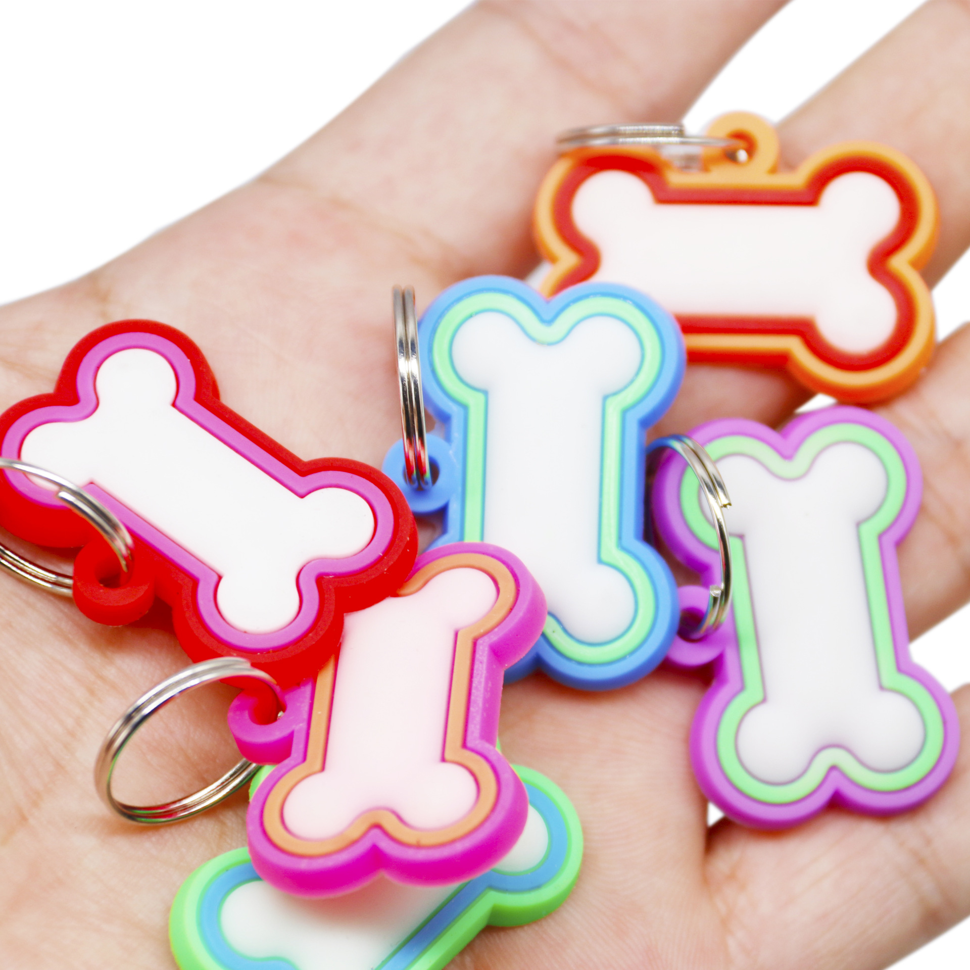 Bone shape pet id tag cat dog tag seis colores productos para mascotas dog tag colgante de silicona dog tag pic 9