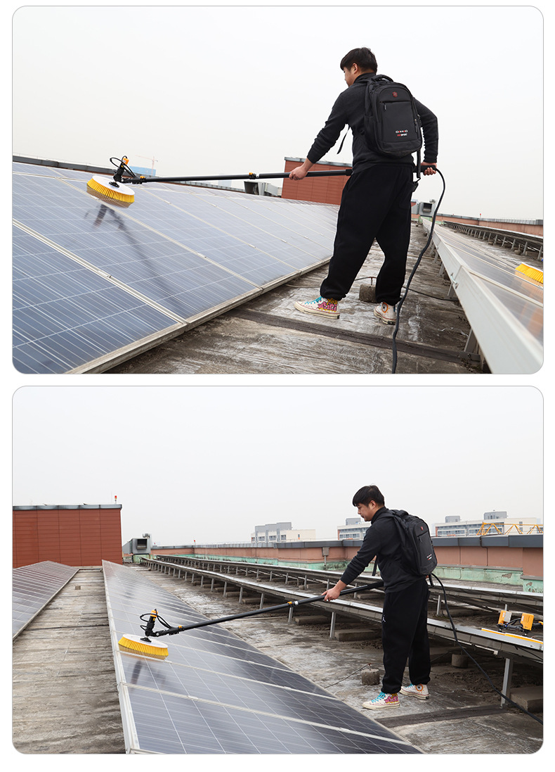 自动手持式集中电站屋顶光伏清洗机太阳能板电动清洗刷光伏清洗机详情8