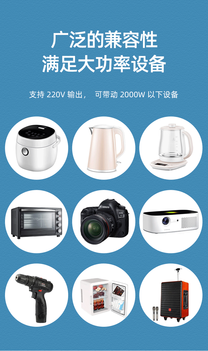 220V outdoor portable mobile energy storage power supply, large-capacity solar fast charging, emergency backup power supply for self-driving Tours pic 5