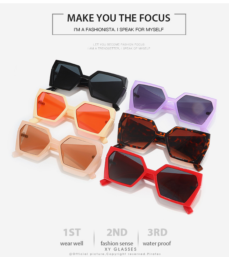 2024 Cross-border new square-framed sunglasses, European and American fashion and individuality, Instagram hip-hop rectangular fashion sunglasses for women pic 3