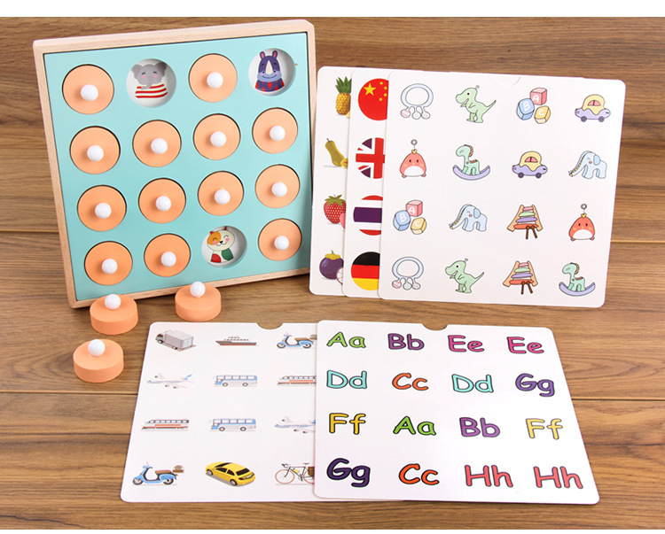 Wooden box memory chess toys for 3-year-old children, brain and intelligence development, logical thinking training, tabletop game, cross-border pic 15