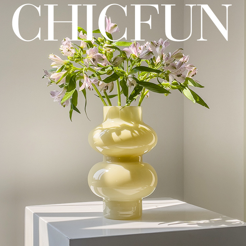 Nordic InS-style valley vase, irregular glass vase, high-end home living room decoration flower arrangement pic 9