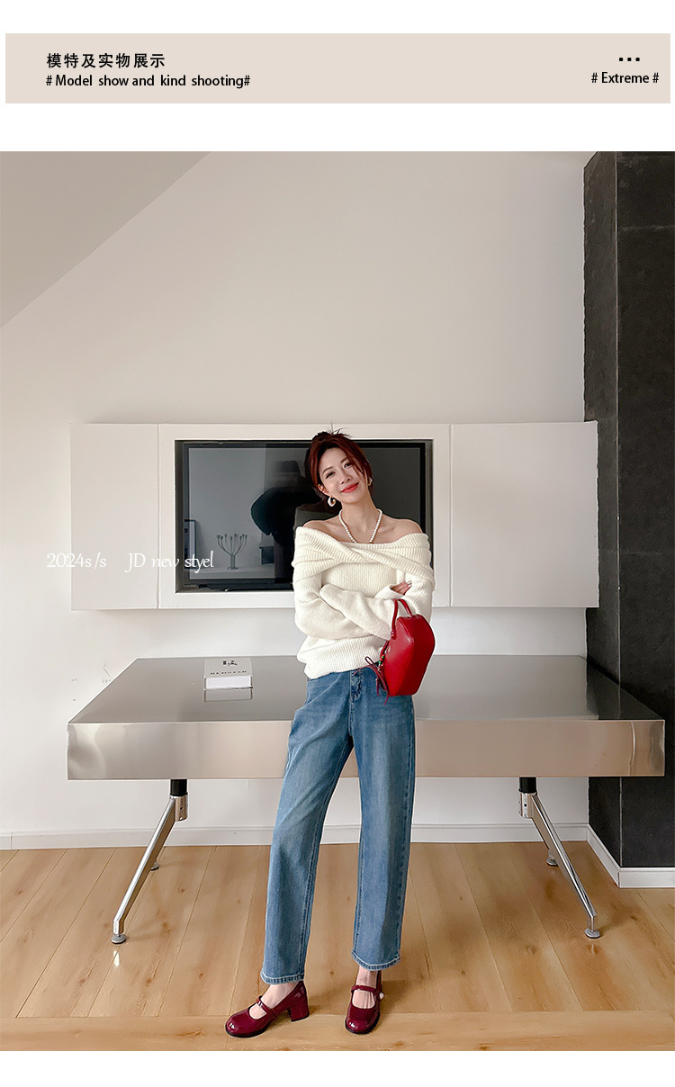 苏茵茵人间芭比韩国圆头珍珠红色粗跟单鞋玛丽珍鞋女小皮鞋详情14