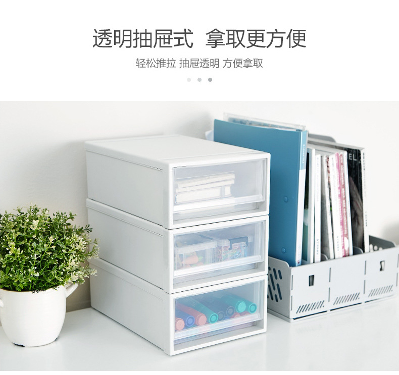 Desk, office desktop, storage cabinet, drawer-type office supplies, file box, plastic organizing box, shelf table pic 3