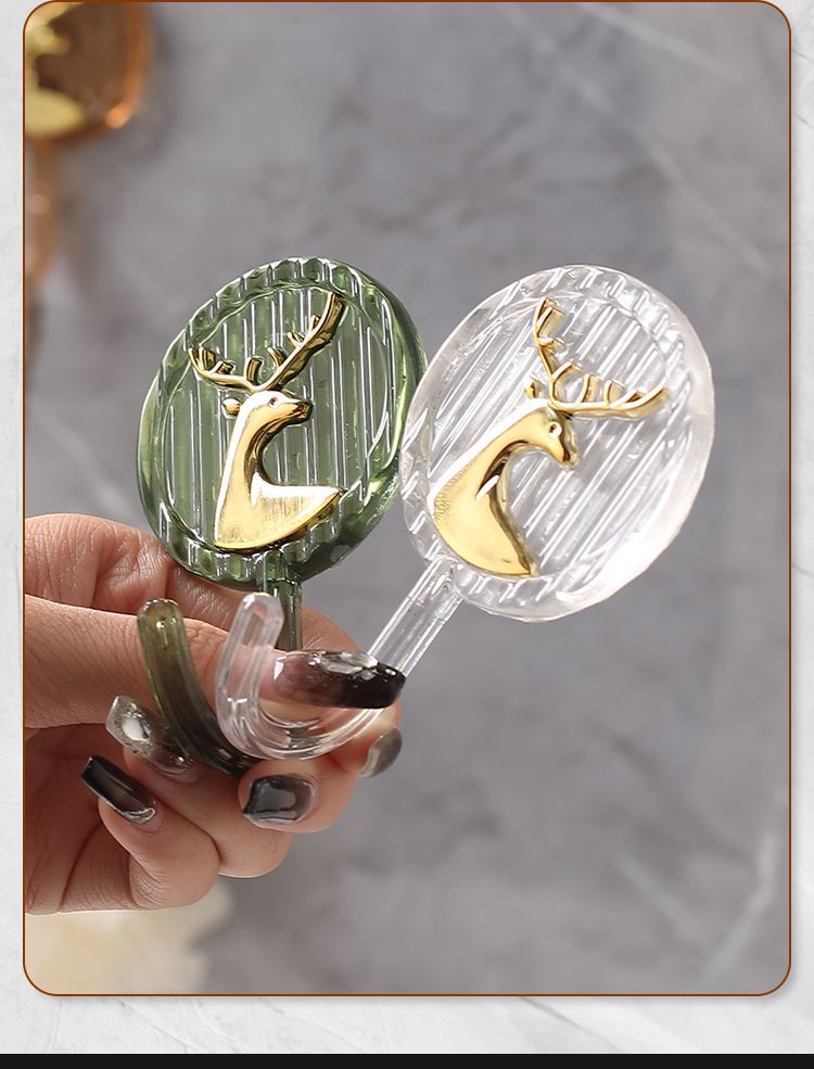 Light luxury milu deer Internet celebrity hook, no need for drilling, rear door hanging hook, key hook, bathroom, toilet, kitchen, light luxury and powerful pic 14