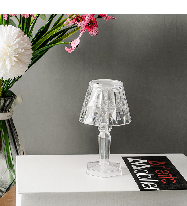 跨境水晶钻石台灯led透明亚克力创意小夜灯简约网红氛围灯床头灯亚克力透明小夜灯迷你小夜灯详情8