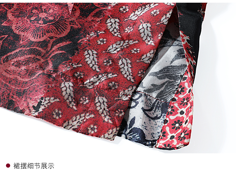 重工轻奢钉珠真丝连衣裙春夏新款印花宽松桑蚕丝中长裙详情21