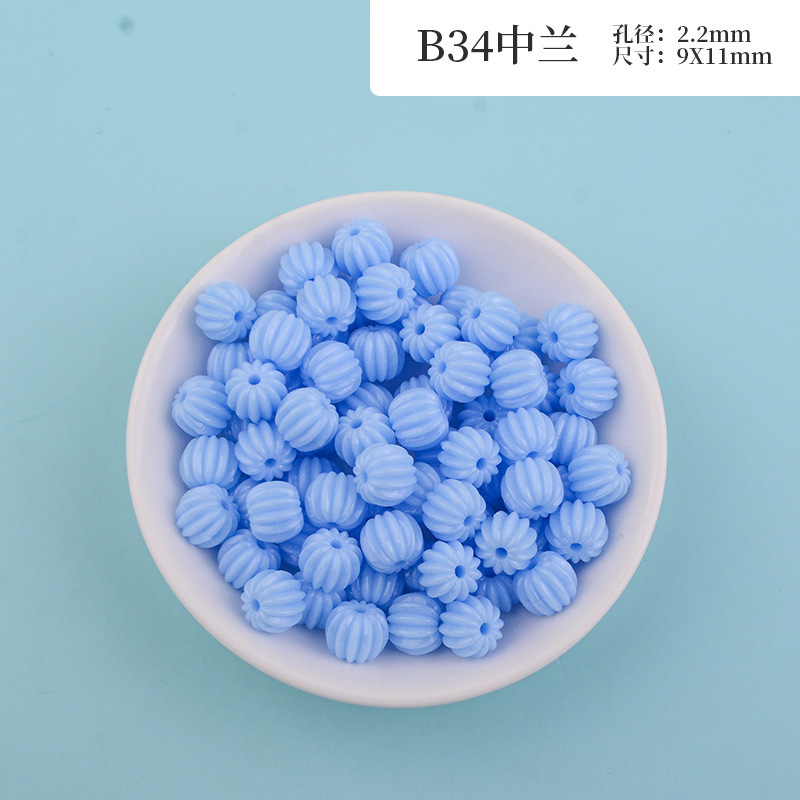 New macaron-colored camellia beads perforated solid rose loose beads diy beading material resin accessories pic 17