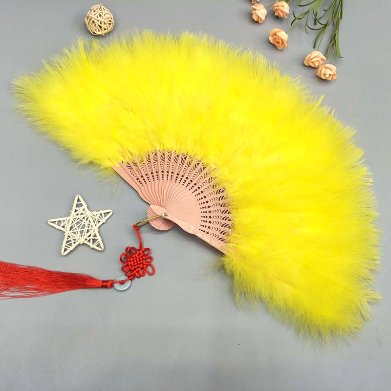 Full-fleece thickened Turkey feather fan, 50*30CM, cheongsam fashion show stage performance prop, colorful full-fleece fan pic 24