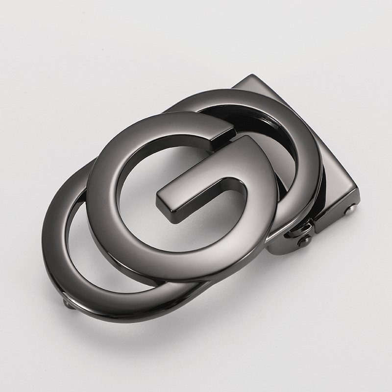 厂家直供皮带扣合金扣头字母扣时尚男款腰带头3.5平滑扣打孔板扣详情4