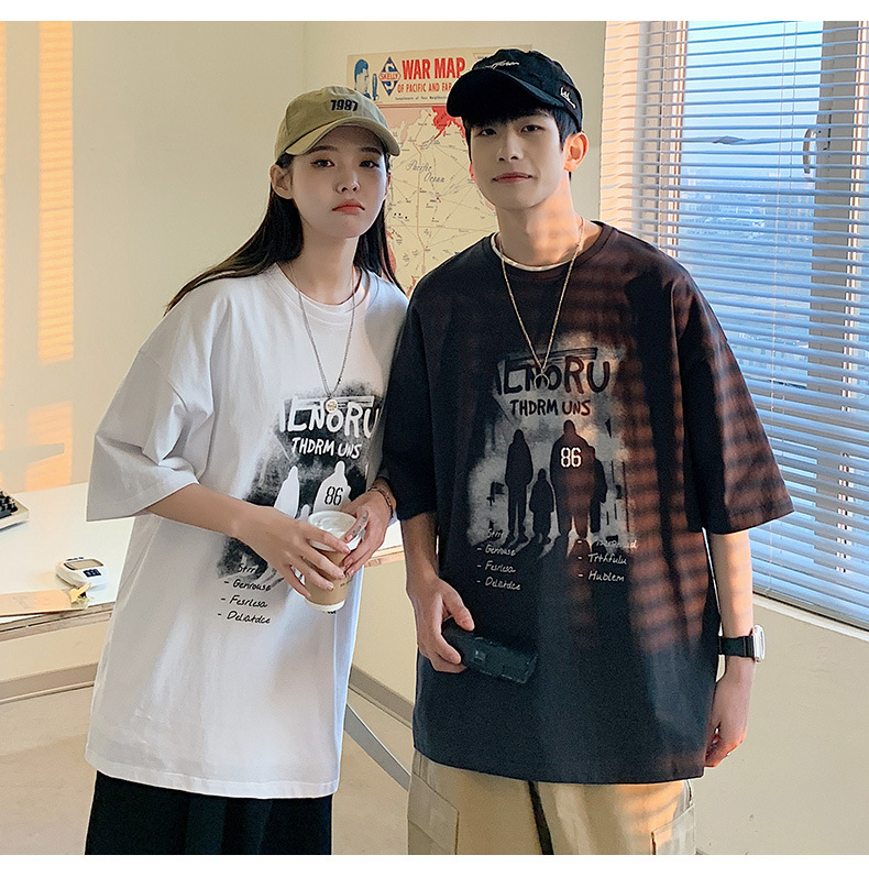 短袖t恤男夏季2025新款潮流半袖男款上衣宽松潮牌情侣五分袖衣服详情11