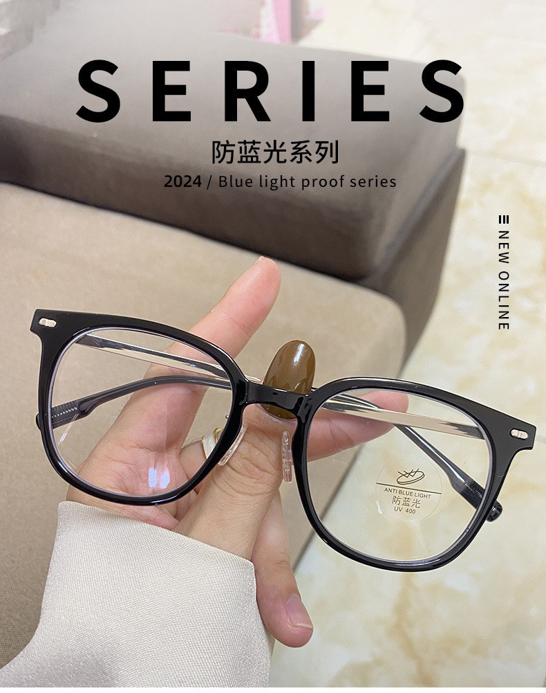 网红同款甜美风近视眼镜高清防蓝光小清新平光镜超轻橄榄绿小镜框详情3