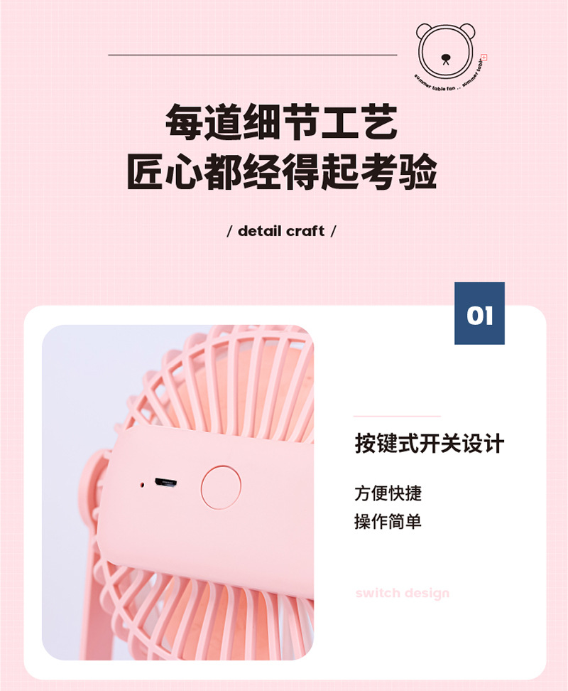 2022 New Creative wall-mounted fan, a usb charging mini desktop fan for both office and home use pic 14