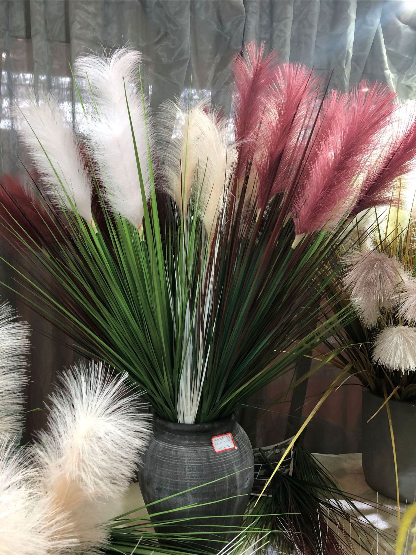 Bionic reed, pink muhly grass, sunny grass, indoor decorative green plants, potted plants, simulation plants, wedding props, decorative dogtail grass pic 3