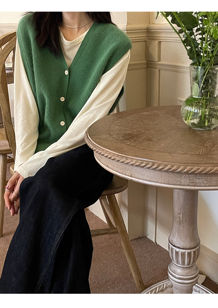 木兰时髦复古小马甲开衫女2023春季新款韩版简约针织上衣女 21507详情41